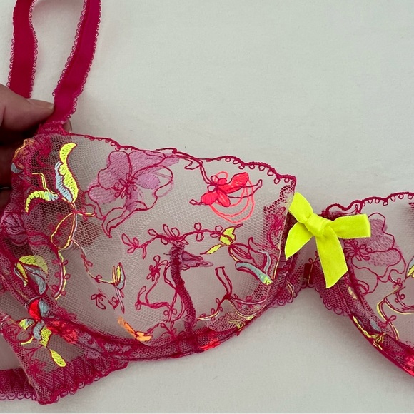 Agent Provocateur Lace Mesh Satin Trim Bra 34C - Picture 7 of 7